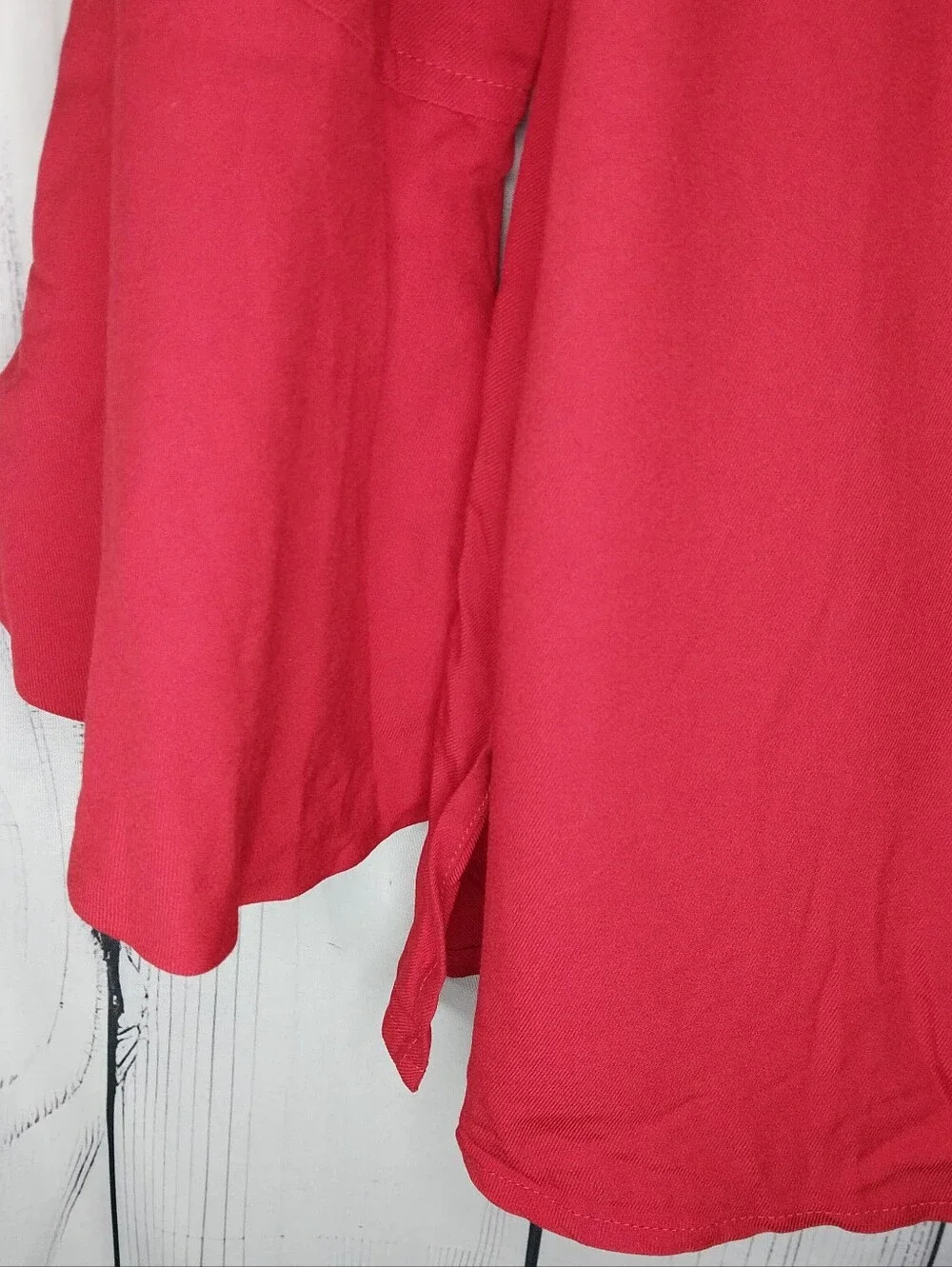 Free people Red Draped Wrap Front Long Sleeve Effortlessly Casual Women's Top